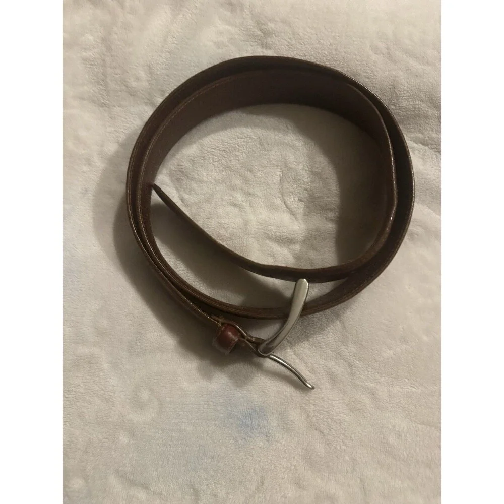 RL RALPH LAUREN WOMEN'S  BROWN LEATHER  BELT Dz 38/95 BRASS USED READ
